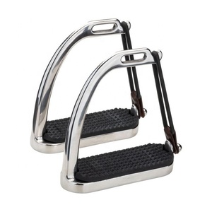 Étriers d'équitation pour cavalier, étriers de sécurité pour l'endurance, fournitures et équipements équestres, en caoutchouc et cuir, robustes, flexibles et élastiques - Product Image 1