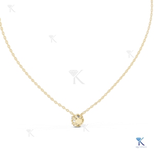 Lab Grown Diamond Cut Solitaire Floating <b>Pendant</b> Necklace 14K 18K <b>Solid</b> <b>Gold</b> Luxury Fine Women Dainty Jewelry Gift - Product Image 6