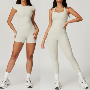 Conjuntos Deportivos para Mujer, Ropa Deportiva Transpirable, Camiseta sin Mangas y Leggings Levanta Glúteos, Conjunto de Yoga de 2 Piezas - Product Image 1
