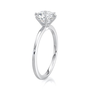 Anillo de Compromiso Solitario con Diamante Cultivado en Laboratorio, Corte Brillante Redondo de 2.75 Quilates, Oro Blanco de 14K, 6 Puntas, Joyería Nupcial Personalizada - Product Image 3