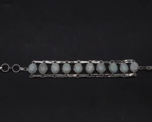 Agate German <b>Silver</b> Adjustable <b>Bracelet</b> Natural Agate Gemstone <b>Cuff</b> Handmade Fashion Jewelry - Product Image 2