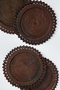 Woven Wicker Rattan Placemat <b>Round</b> <b>Table</b> <b>Mat</b> Decorative Dining Placemat Rustic <b>Table</b> Setting Accent Ideal For Home Dining Decor - Product Image 2