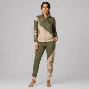 Wholesale New Arrival Top Supplier Lightweight Women's Casual Solid Tracksuits 2 Piece <b>Set</b> with Zipper Fleece Breathable - Product Image 1