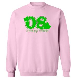เสื้อสเวตเชิ้ตคอกลมพิมพ์ลายสาวสวยสีชมพู 08 แขนยาว ปลายแขนจั๊มพ์ ผ้าฟลีซลำลองสำหรับผู้หญิง แฟชั่นสตรีทแวร์ - Product Image 1