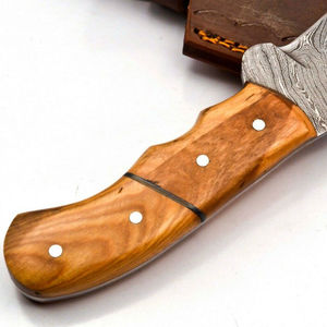 Couteau Tracker en Acier Damas Fait Main pour l'Extérieur, le Bushcraft et le Camping, Couteau Utilitaire avec Manche en Bois, Couteau Tracker Artisanal - Product Image 6