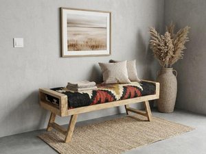 Alfombra Kilim de Yute y Lana Tejida a Mano, Ecológica, con Patrón Geométrico Tradicional, para Entrada, Dormitorio, Pasillo, Sala de Estar, Apartamento - Product Image 1