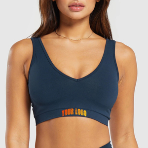 Sujetador Deportivo Personalizado de Alta Calidad para Mujer, con Logotipo Personalizado Estampado en la Parte Delantera, Ligero, de Secado Rápido, para Yoga y Fitness, Talla Grande, Sin Costuras - Product Image 1