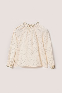 Robe Fille Prairie Chic Manches Bouffantes Imprimé Pois 100% Coton Silhouette Plage Col Rond Été Mi-Mollet Respirante Écologique - Product Image 3