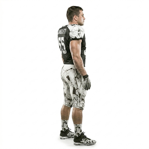 Highest Demanded American Football Uniform in White Black Color with Latest Pattern Design Custom Sublimation Print - Product Image 2