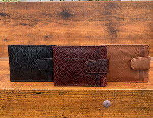 Nuevo grabado logotipo personalizado RFID cuero genuino de grano completo pequeño Delgado billetera plegable tarjetero billetera de regalo personalizada para hombres - Product Image 4