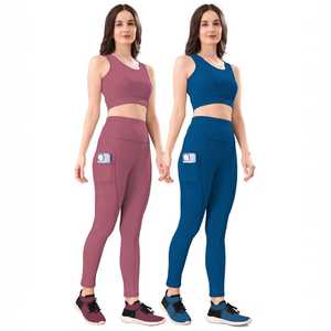 Leggings de yoga décontractés taille haute pour femmes, moulants, en Spandex/Nylon/Coton brossé, longueur cheville, effet push-up, pour le fitness - Product Image 1