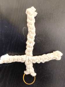 Handmade Geometric Cross Pendant Braided Rope Keychain Woven Hanging <b>Ornament</b> for Wedding Gift and Decor - Product Image 3