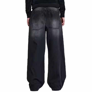 Pantalones Vaqueros Anchos de Mezclilla Lavada a la Piedra, Cintura Alta, Corte Holgado, de Algodón, Estilo Casual para Hombre, Otoño - Product Image 4
