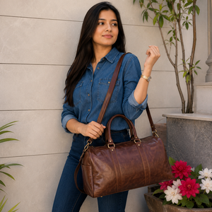 Nuevo Bolso de Viaje de Cuero Crunch, Multiusos, Hecho a Mano, Unisex, Tamaño Grande, con Pelo de Animales - Product Image 3