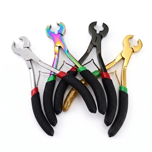 Top Rated Keratin I-Tip Bond Cutting Micro Bead I-Tip Hair Extension Pliers Stainless Steel Spring Mechanism Sharp Teeth - Product Image 1