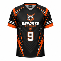 Jersey Esports Profesional Custom Print untuk Tim, Ukuran Besar, Ringan, Cepat Kering, Bahan Mesh V-neck Poliester OEM ODM
