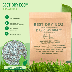 Meilleur déshydratant écologique en argile bentonite naturelle 66g PAC 100% pureté, absorbeur d'humidité, anti-moisissure, produits chimiques en papier - Product Image 1