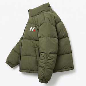 Chaqueta de lona acolchada con capucha para hombre, ligera, cálida, impermeable, para invierno, con logotipo frontal, OEM - Product Image 3