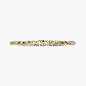 Bracelet en or jaune 10K/14K de luxe avec maillons en forme de boîte et pierres taillées rectangulaires, en acier inoxydable certifié, avec moissanite papillon - Product Image 2