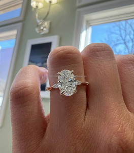 Igi/gia แหวนแต่งงานทองคำขาวใส่ได้ทั้งชายและหญิงวินเทจ14K ประดับเพชรสำหรับงานเลี้ยงครบรอบ - Product Image 1