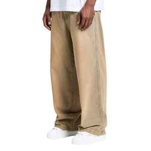 MEESAM LEATHER HOSIERY Jeans de mezclilla unisex 100% algodón de secado rápido, cintura alta, peso pesado, estilo vintage, corte regular, rectos, con relieve - Product Image 1