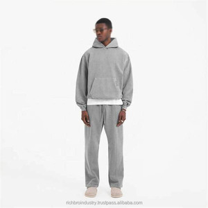 Sudaderas con capucha de gran tamaño para hombre de algodón 100% de peso pesado con logotipo personalizado con características transpirables a prueba de viento técnicas impresas - Product Image 1