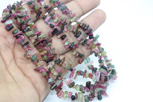 Perles de tourmaline brute de qualité AAA, multi-tourmalines, 7-10 mm, perles de tourmaline naturelle en forme de crayon pour la création de bijoux - Product Image 3