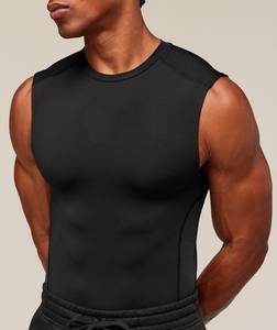 Camiseta sin Mangas de Alta Calidad para Hombre 2026, Camiseta Deportiva de Algodón Puro, Color Sólido, Cuello Redondo, para Verano, con MOQ Bajo - Product Image 5