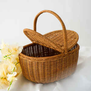 Panier de rangement en rotin tressé vietnamien de haute qualité 2026 pour fruits et légumes - Sac de pique-nique style récolte pour camping en extérieur - Product Image 3
