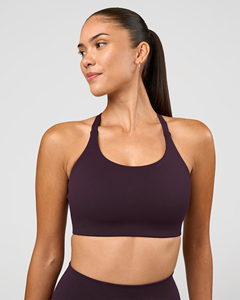 Women's Seamless Solid Color <b>Halter</b> <b>Neck</b> Sports <b>Bra</b> Medium Support Yoga Fitness Top - Product Image 1