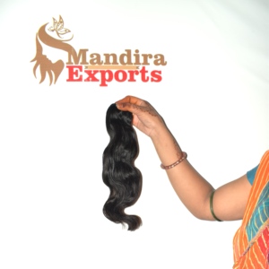 Extensiones de Cabello Humano Remy Indio Negro Natural de Lujo, Ondulado Natural, Doble Trama, para Fusion, Paquetes de Cabello - Product Image 1