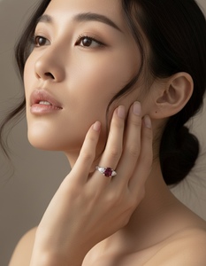 แหวนเพชรพลอยทับทิมพีร์คัทธรรมชาติจากพม่า น้ำหนัก 3.01 กะรัต รับรองโดย GRS ตัวเรือนทองคำขาว 18K สำหรับงานแต่งงานและงานเลี้ยง - Product Image 6