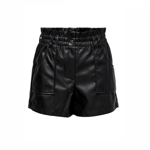 Shorts en cuir noir taille mi-haute pour femme, coupe ajustée, haute qualité, pour l'été, fitness, vente en gros, OEM - Product Image 2