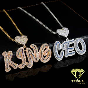 Custom Iced Out Letter Pendant Necklace With Sparkling Stones, Personalized <b>Initial</b> Jewelry, Wholesale Hip Hop <b>Chain</b> Accessory - Product Image 2