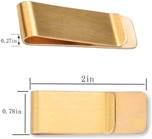 Pince à billets en acier inoxydable doré, porte-monnaie minimaliste en métal, logo personnalisé, cadeau d'affaires, accessoire promotionnel - Product Image 2