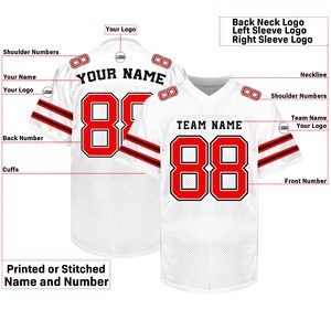 Maillot de football américain streetwear, fabricant, maille polyester, logo personnalisé, patch brodé, respirant, séchage rapide, tenue d'équipe - Product Image 5