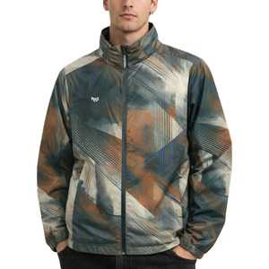 Chaquetas Cortavientos con Estampado Abstracto Sublimado Personalizado para Hombre, Fabricante de Chaquetas Ligeras con Cierre Completo para Exteriores y Ropa Urbana OEM - Product Image 3