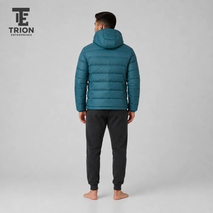Veste d'hiver matelassée pour hommes en gros, logo personnalisé, impression OEM, nylon respirant de haute qualité, fermeture éclair, design à bulles, poches - Product Image 5