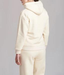 Ensemble de survêtement décontracté pour femme, collection hiver, avec haut court de sport à manches longues et pantalon de survêtement taille élastique, couleur unie, teint uni, meilleures ventes - Product Image 2