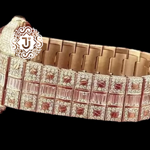 Reloj de Cuarzo con Incrustaciones de Diamantes en Oro Rosa, Esfera Redonda y Baguette con Números Romanos, Reloj de Pulsera de Lujo - Product Image 3