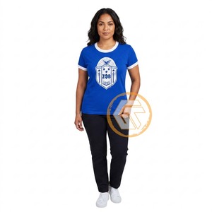 เสื้อยืดคอกลมสีน้ำเงินสำหรับผู้หญิง Zeta Phi Beta ปักลาย ทรงปกติ ผ้าฝ้าย 100% ระบายอากาศได้ดี เหมาะสำหรับใส่ลำลองในฤดูร้อน - Product Image 2