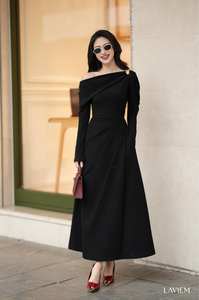 Premium Elegant Black <b>Off</b> <b>Shoulder</b> Asymmetrical Women's <b>Top</b> | Kate <b>Top</b> for Chic Evening Club Fashion | LAVIEM - Product Image 4