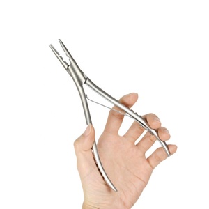 Obexa - Alicates Profesionales para Extensiones de Cabello de Acero Inoxidable Quirúrgico Plateado de 7 Pulgadas, con Dos Orificios, para Uso Comercial - Product Image 5