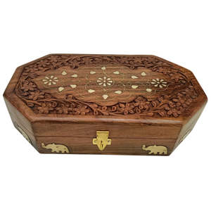 Handmade Rosewood Jewelry <b>Box</b> With Brass Inlay Vintage Velvet Lined Wooden Trinket Storage Chest With Lock For Wholesale Gift - Product Image 5