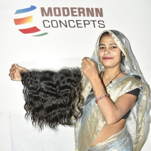 Wholesale 100% Unprocessed Black Indian Temple Remy Human Hair <b>Extensions</b> <b>Cheap</b> 13*6 Hd Frontal Wavy Machine Double Weft Hair - Product Image 6