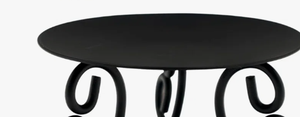 Premium Quality Black Metal Pillar <b>Candle</b> Stand Elegant Scroll Leg Iron Tray Centerpiece for <b>Wedding</b> Banquet and Holiday Decor - Product Image 4