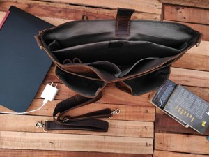 Bolsa para Portátil de Cuero 100% Genuino al por Mayor, de Alta Calidad, Clásica, con Cierre Externo, Ecológica, Portátil y Ligera - Product Image 2