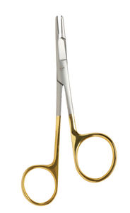 Portaagujas veterinario para mano izquierda de alta calidad, 12.5 cm/4.9 pulgadas, nuevo, de acero inoxidable TC Gold, manual, HEX-NH-124 - Product Image 2