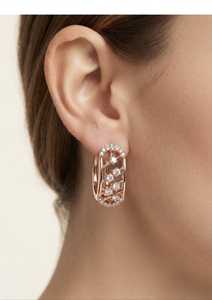 Boucles d'oreilles clous en or rose plaqué, diamants de laboratoire taille brillant rond, certifiés IGI VS1, cadeau de luxe pour femme - Product Image 3