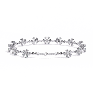 Diamond <b>Bracelet</b> in 10k 14k Gold Lab Grown Floral Round Cut Designer Flower Motif Statement Diamond Jewellery for Women Wedding - Product Image 3